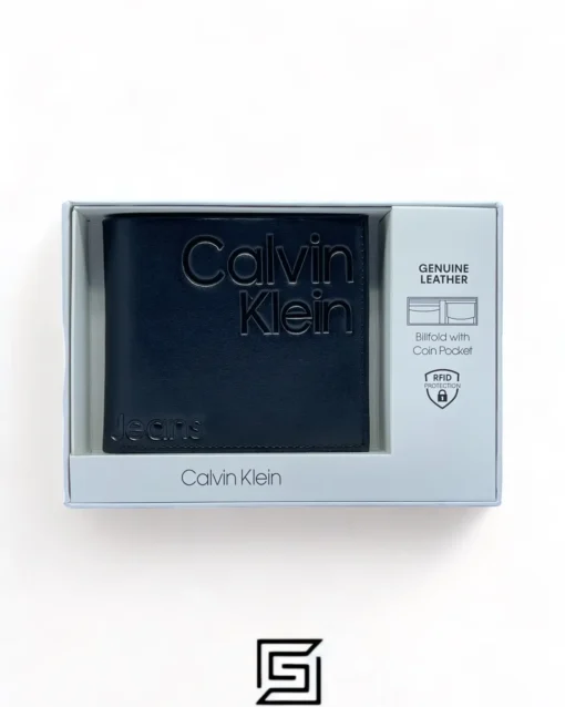 Leather,Wallets,Men wallets CK SINGLE WALLET CK LOGO BLACK INSIDE CK JEANS BIG BOX/BLACK Calvin Klein