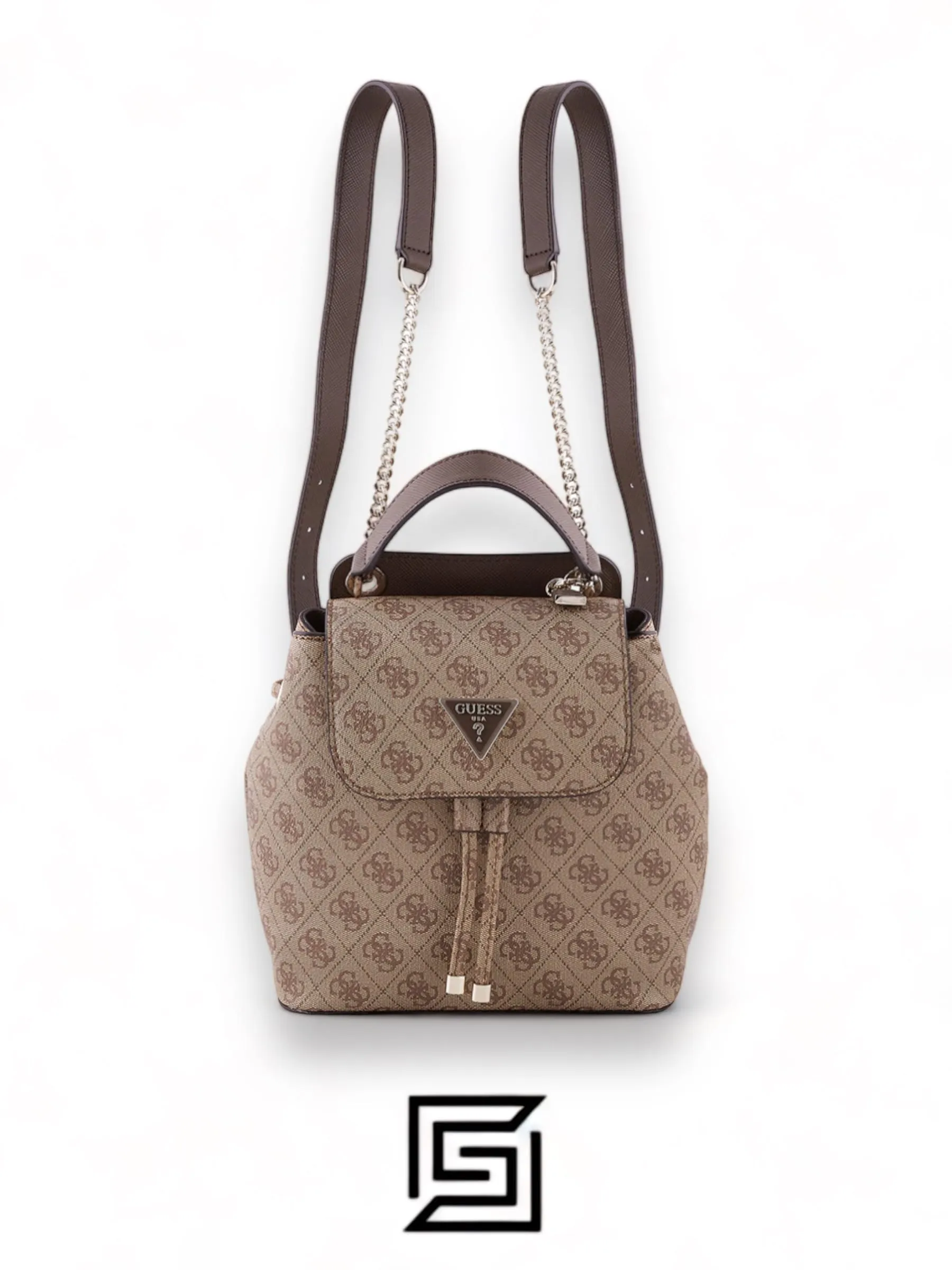 Bags,Leather,Women leather GUESS CORDELIA LOGO FLAP BACKPACK HWBG8377310 BIEGE Guess