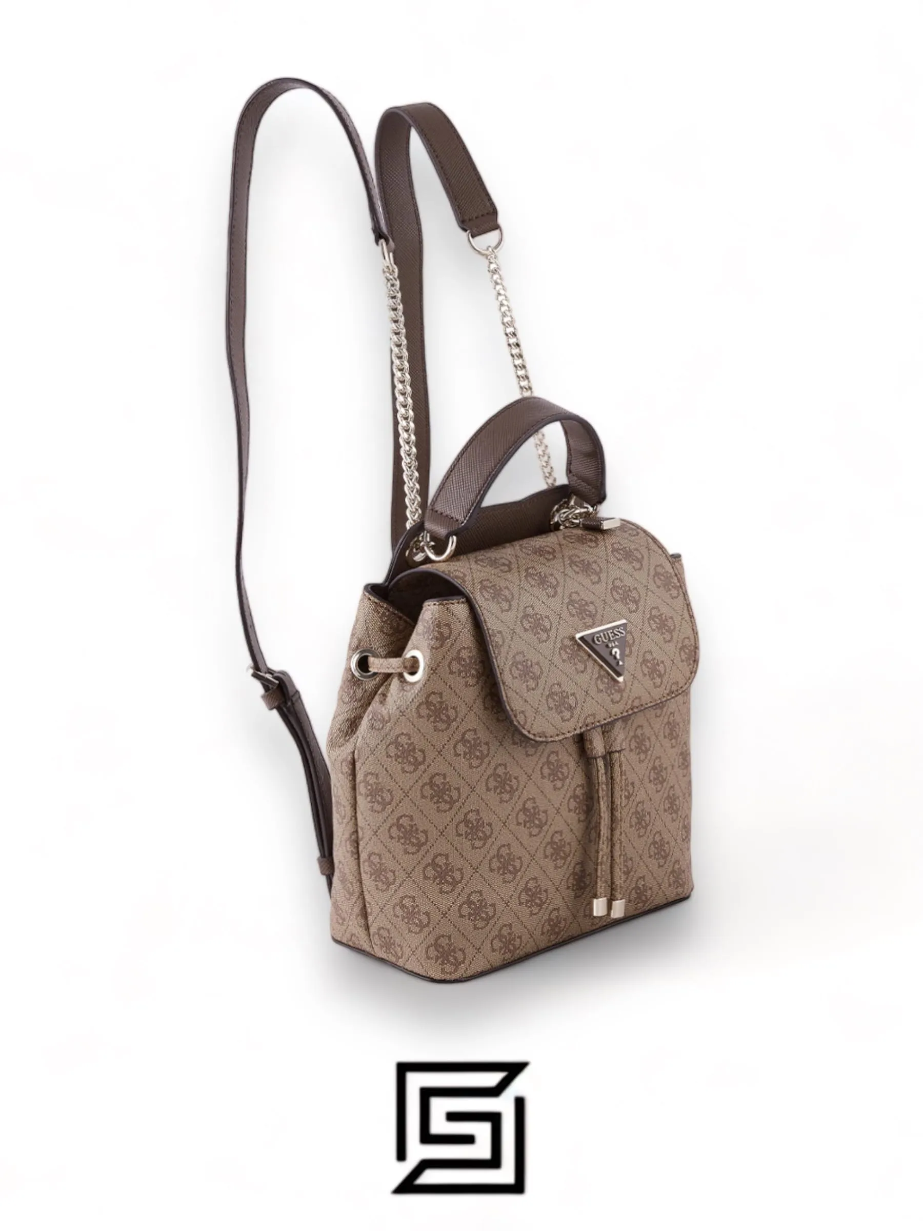 Bags,Leather,Women leather GUESS CORDELIA LOGO FLAP BACKPACK HWBG8377310 BIEGE Guess