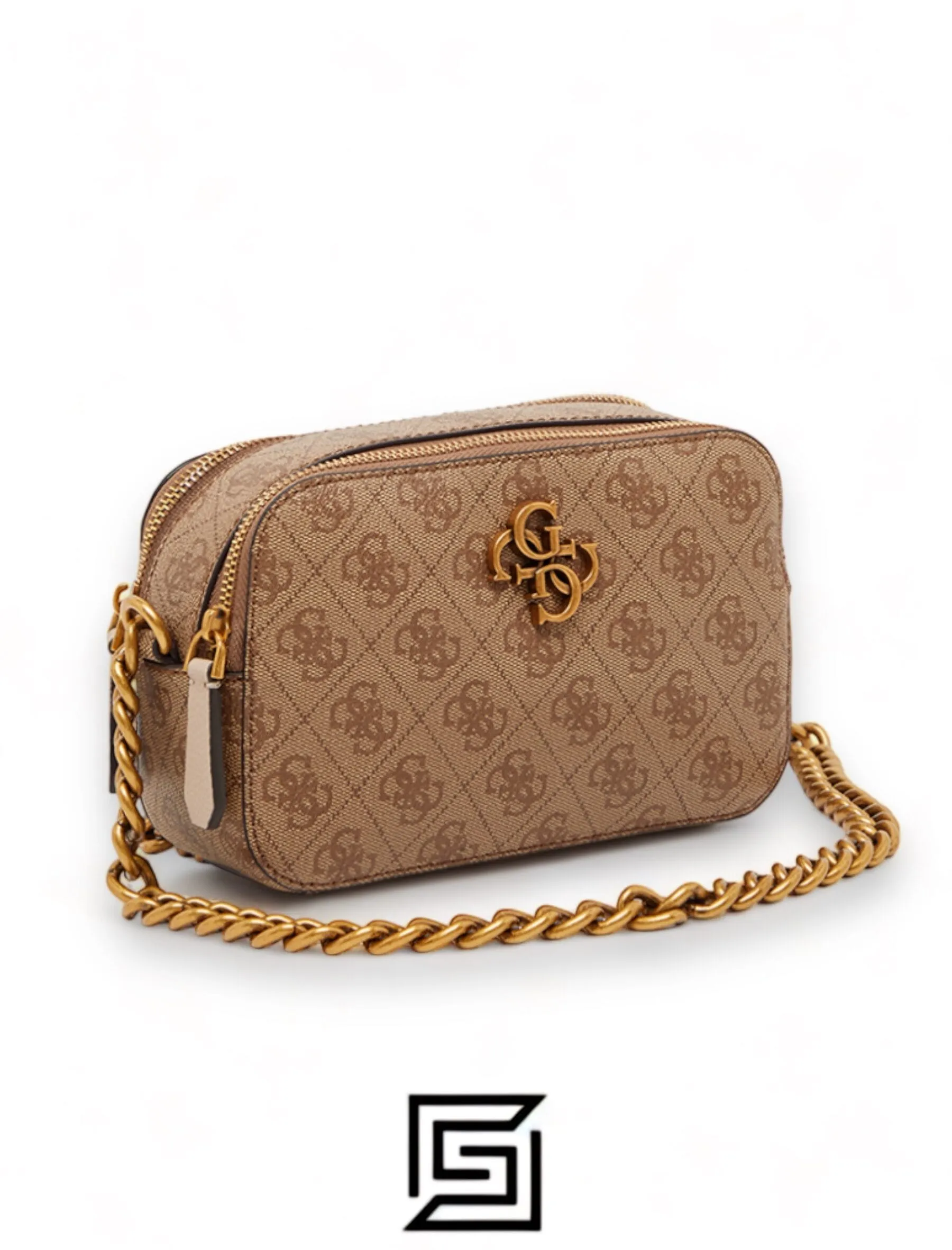 leather Guess Noelle Logo Camera Crossbody SB787914 LATTE