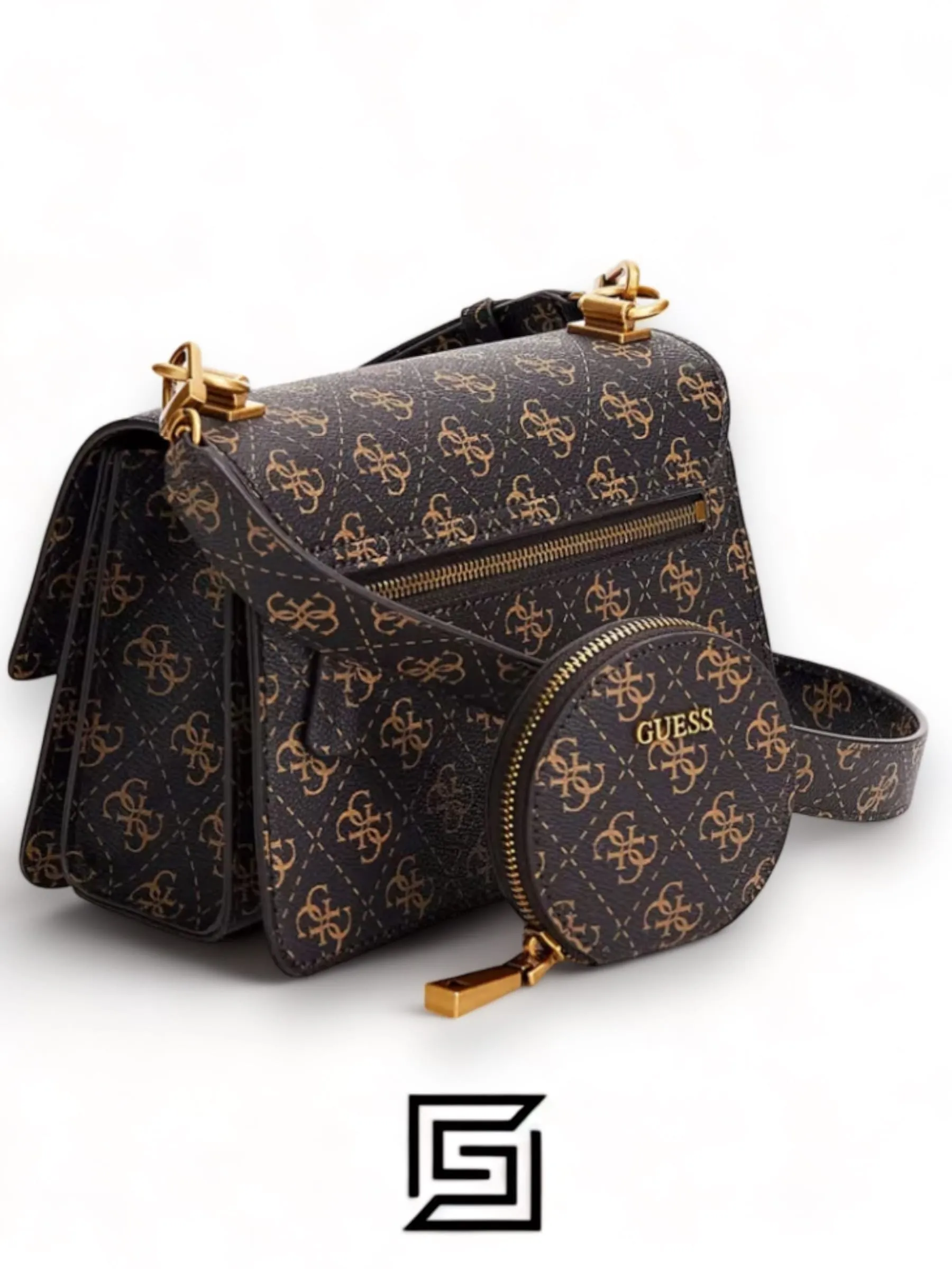 Bags,Leather,Women leather GUESS ALEXIE FLAP CROSSBODY BAG VG841619, HWVG84 16190 Brown Guess