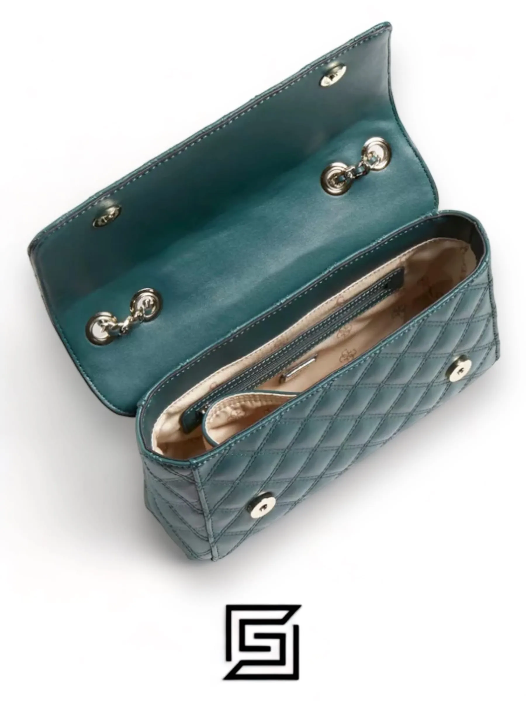 Bags,Leather,Women leather Guess Cessily Shoulder Bag and Trotter- PG767921 HWEV7679210 JST GREEN Guess