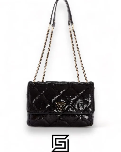 Bags,Leather,Women leather GUESS Solapa cruzada convertible Cessily IG767921 Black Guess