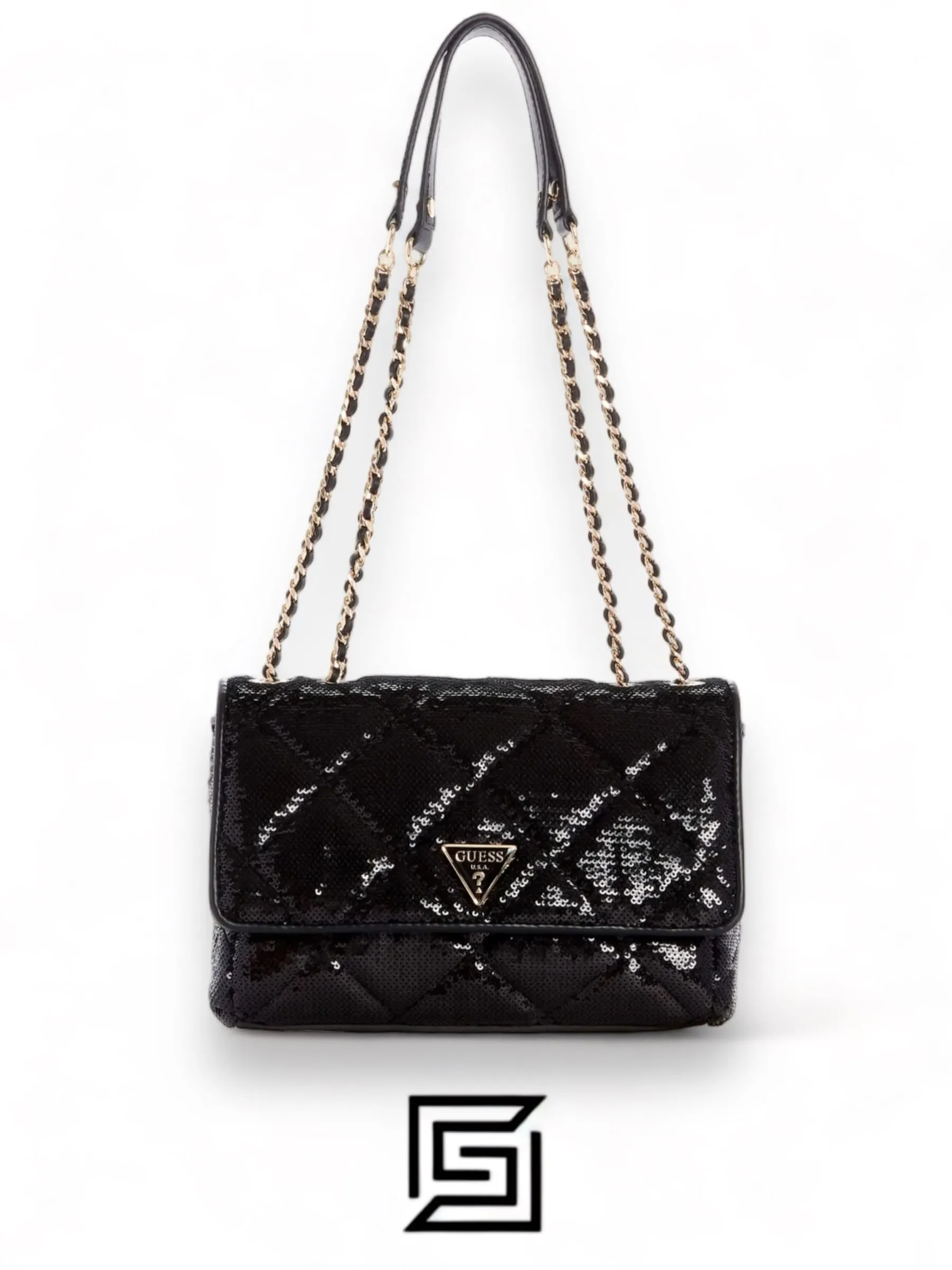 Bags,Leather,Women leather GUESS Solapa cruzada convertible Cessily IG767921 Black Guess