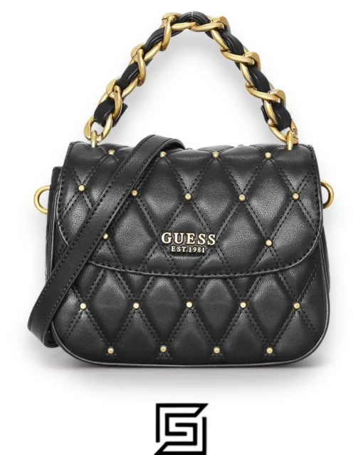 Bags,Leather,Women Guess leather Triana Studs Shoulder Bag Guess