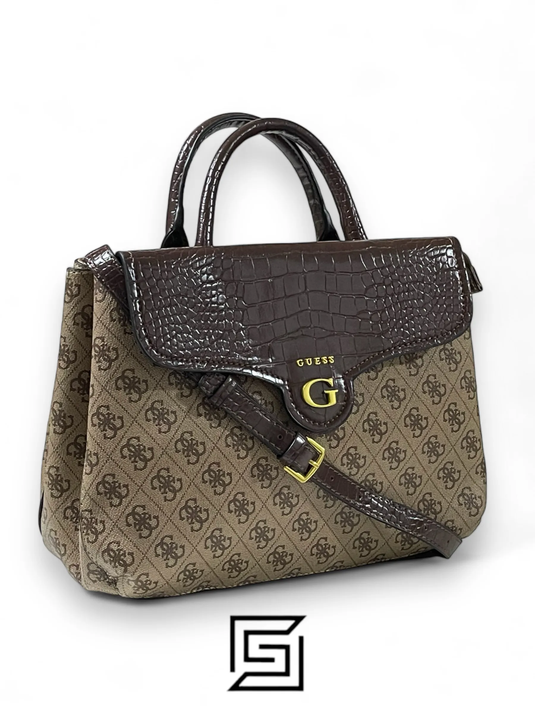 Bags,Leather,Women leather GUESS Womens Rossana Crossbody Bag Latte x Brown Guess