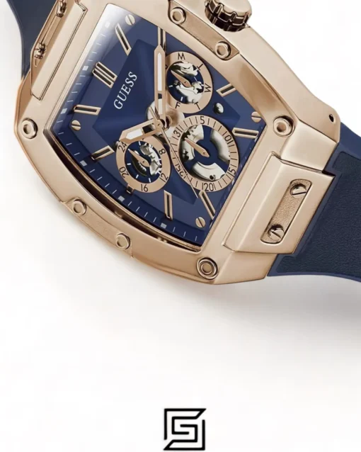 Men,Original Watches original-watches Men's Guess Rose Gold Multifunction Case Blue Strap Watch - GW0202G4 Guess