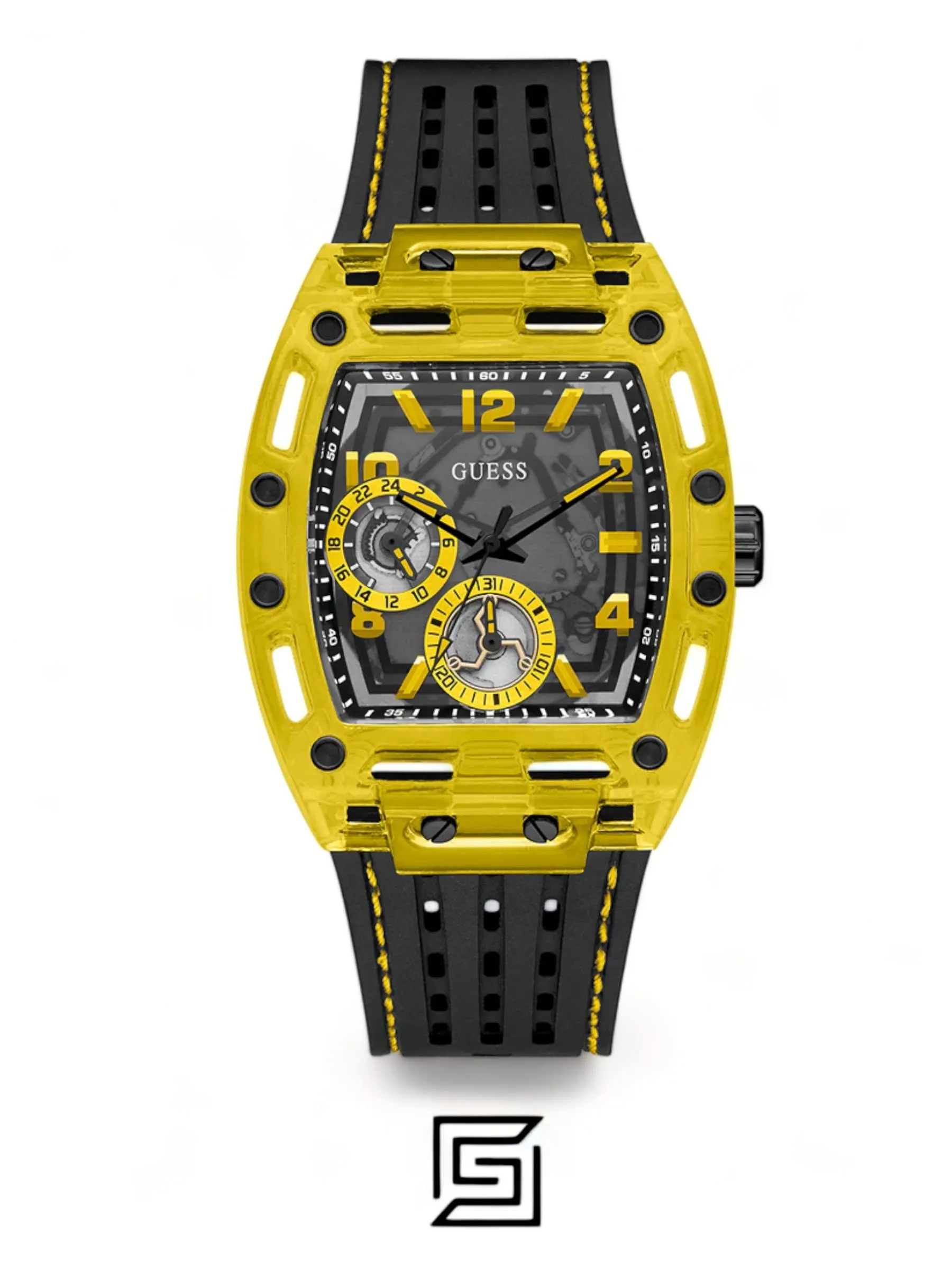 Men,Watches,Men,Original Watches original-watches GUESS Mens Black Yellow Multi-function Watch GW0499G2 Guess