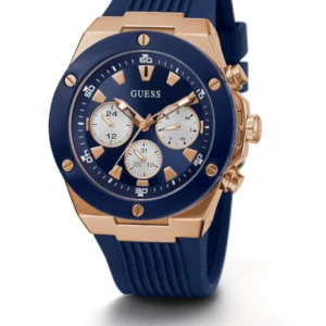 Men,Watches,Men,Original Watches original-watches GUESS Mens Blue Rose Gold Tone Multi-function Watch GW0057G2 Guess
