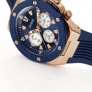 Men,Watches,Men,Original Watches original-watches GUESS Mens Blue Rose Gold Tone Multi-function Watch GW0057G2 Guess