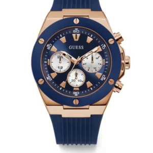 Men,Watches,Men,Original Watches original-watches GUESS Mens Blue Rose Gold Tone Multi-function Watch GW0057G2 Guess