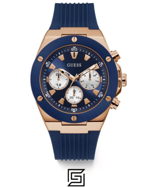 Men,Watches,Men,Original Watches original-watches GUESS Mens Blue Rose Gold Tone Multi-function Watch GW0057G2 Guess