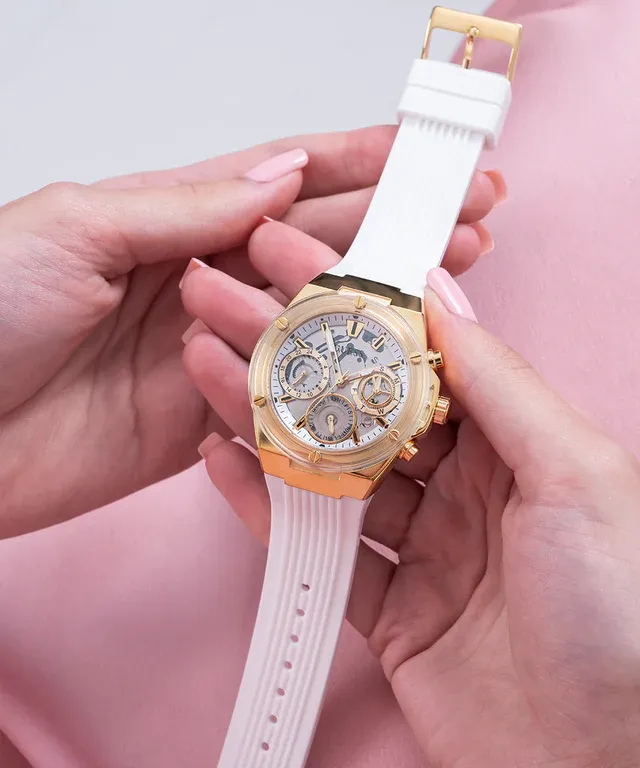 Original Watches,Women Guess original-watches ECO-FRIENDLY WHITE AND GOLD BIO-BASED WATCH GW0409L2 Guess