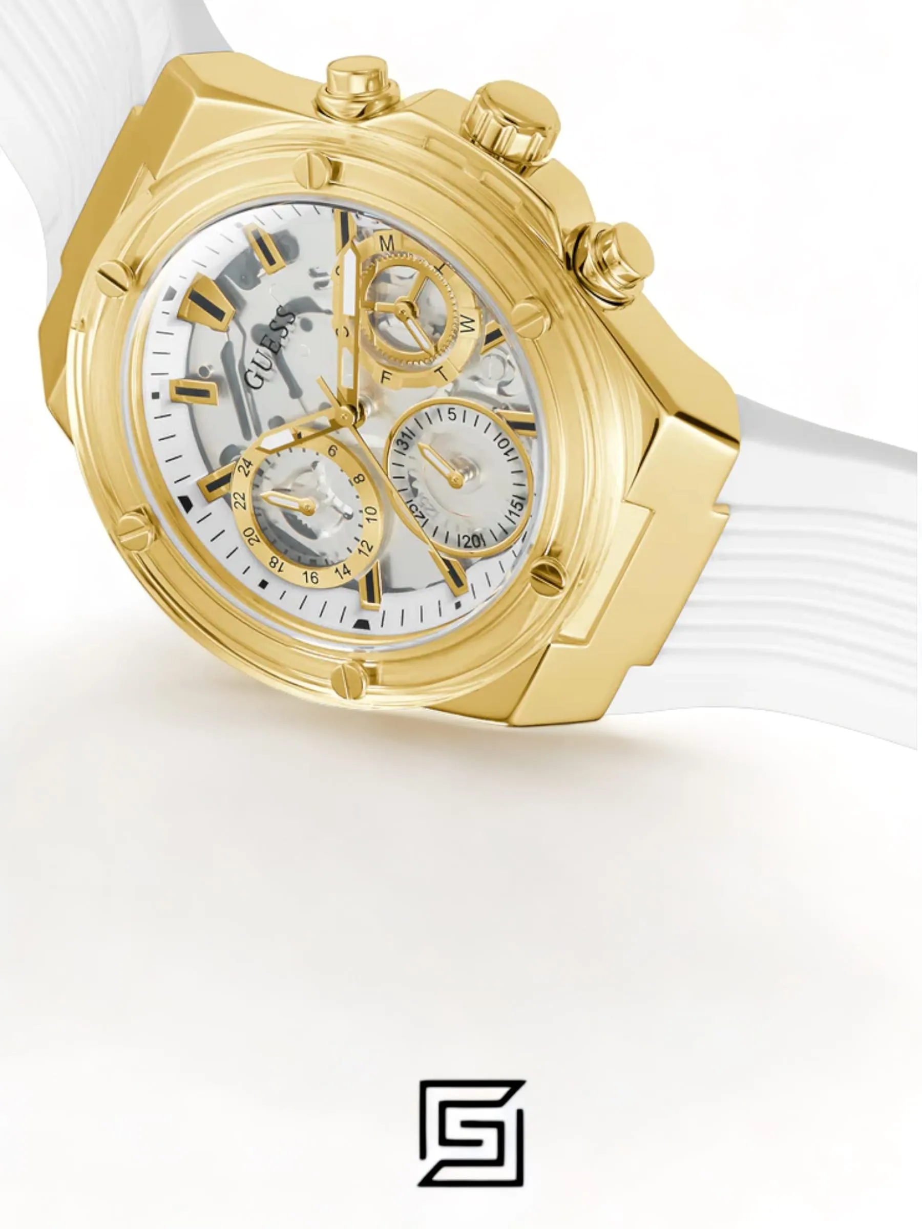 Original Watches,Women Guess original-watches ECO-FRIENDLY WHITE AND GOLD BIO-BASED WATCH GW0409L2 Guess