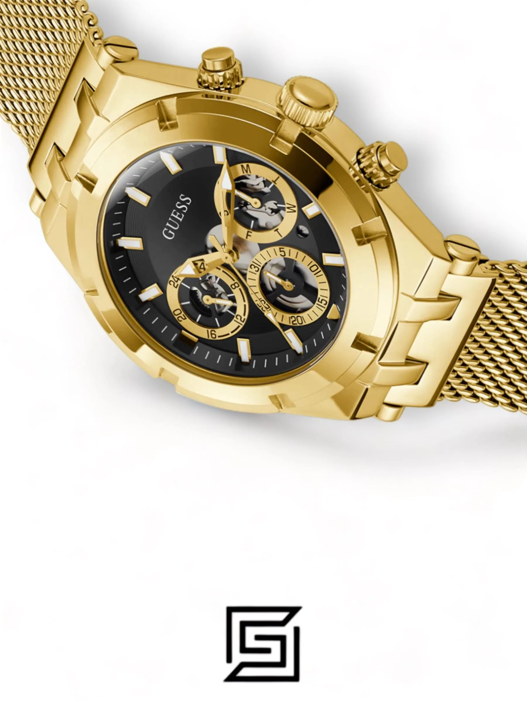 Men,Watches,Men,Original Watches watches GUESS Mens Gold Tone Multi-function Watch GW0582G2 Guess