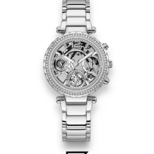 Original Watches,Women watches Women's Guess Stainless Steel Skeleton Dial Crystallized Glitz Watch GW0403L1 Guess