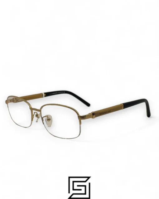 Eyeglasses,Men MontBlanc eyeglasses NEW MONT BLANC MB 447 028 GOLD WOOD MontBlanc