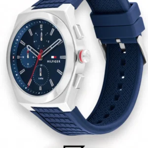 Men,Original Watches watches Tommy Hilfiger Men's Quartz Multifunction Stainless Steel and Silicone Strap Watch 1791899 Tommy Hilfiger