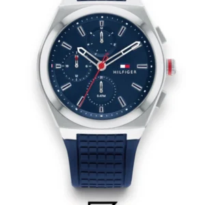 Men,Original Watches watches Tommy Hilfiger Men's Quartz Multifunction Stainless Steel and Silicone Strap Watch 1791899 Tommy Hilfiger