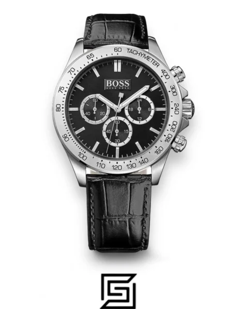 Men,Watches,Men,Original Watches original-watches Hugo Boss Men's Black Dial Leather Band Watch - 1513178 Boss