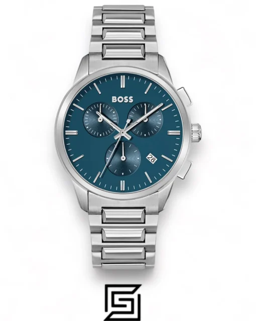 Men,Original Watches original-watches Hugo Boss Silver Steel Blue Dial Men's Chrono Watch - 1513927 Boss