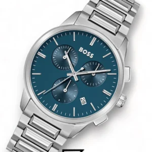 Men,Original Watches original-watches Hugo Boss Silver Steel Blue Dial Men's Chrono Watch - 1513927 Boss