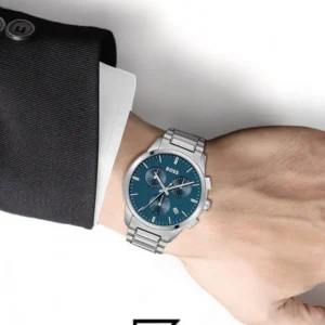 Men,Original Watches original-watches Hugo Boss Silver Steel Blue Dial Men's Chrono Watch - 1513927 Boss