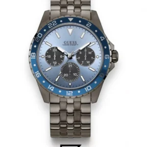 Men,Original Watches original-watches Guess Men’s Quartz Grey Stainless Steel Blue Dial - W1107G5 Guess