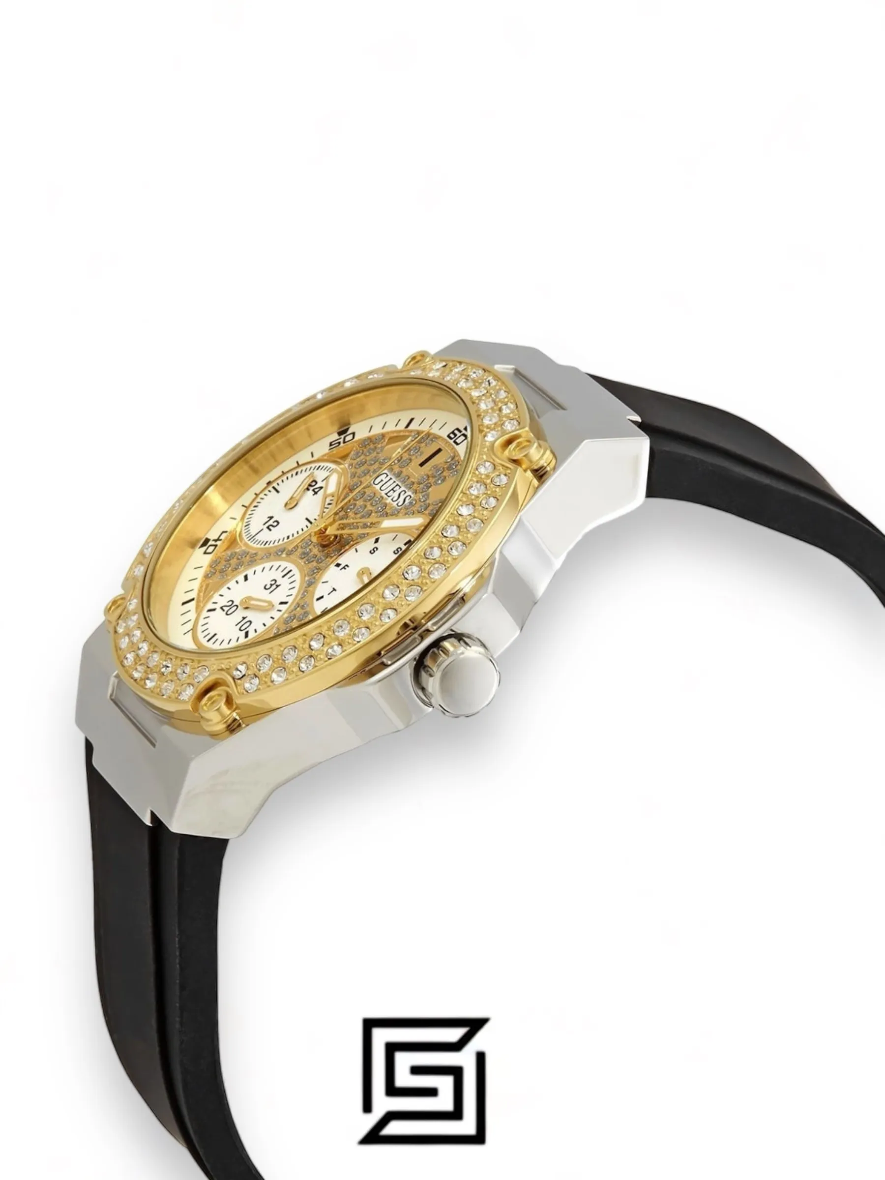 Original Watches,Women watches Guess Womens Quartz Watch Analog Display And Silicone Strap - W1291L1 Guess