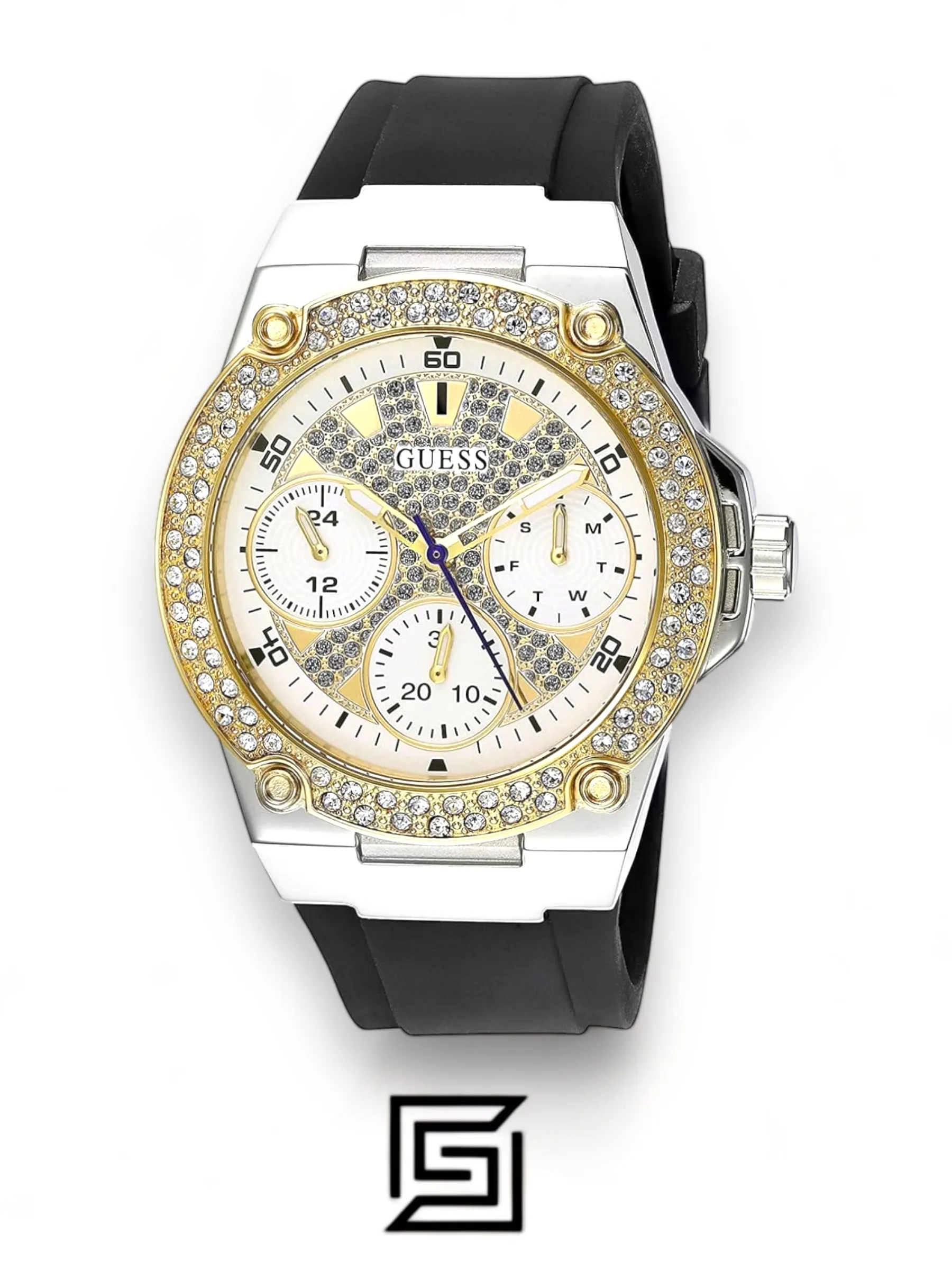 Original Watches,Women watches Guess Womens Quartz Watch Analog Display And Silicone Strap - W1291L1 Guess