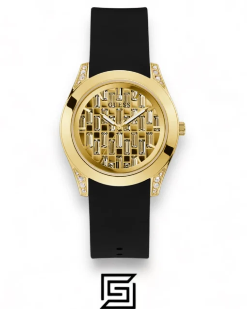 Original Watches,Women watches GUESS Ladies Black Gold Tone Analog Watch GW0109L1 Guess