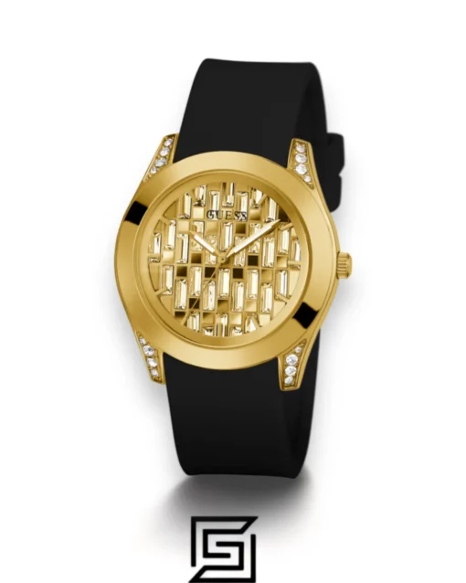 Original Watches,Women watches GUESS Ladies Black Gold Tone Analog Watch GW0109L1 Guess