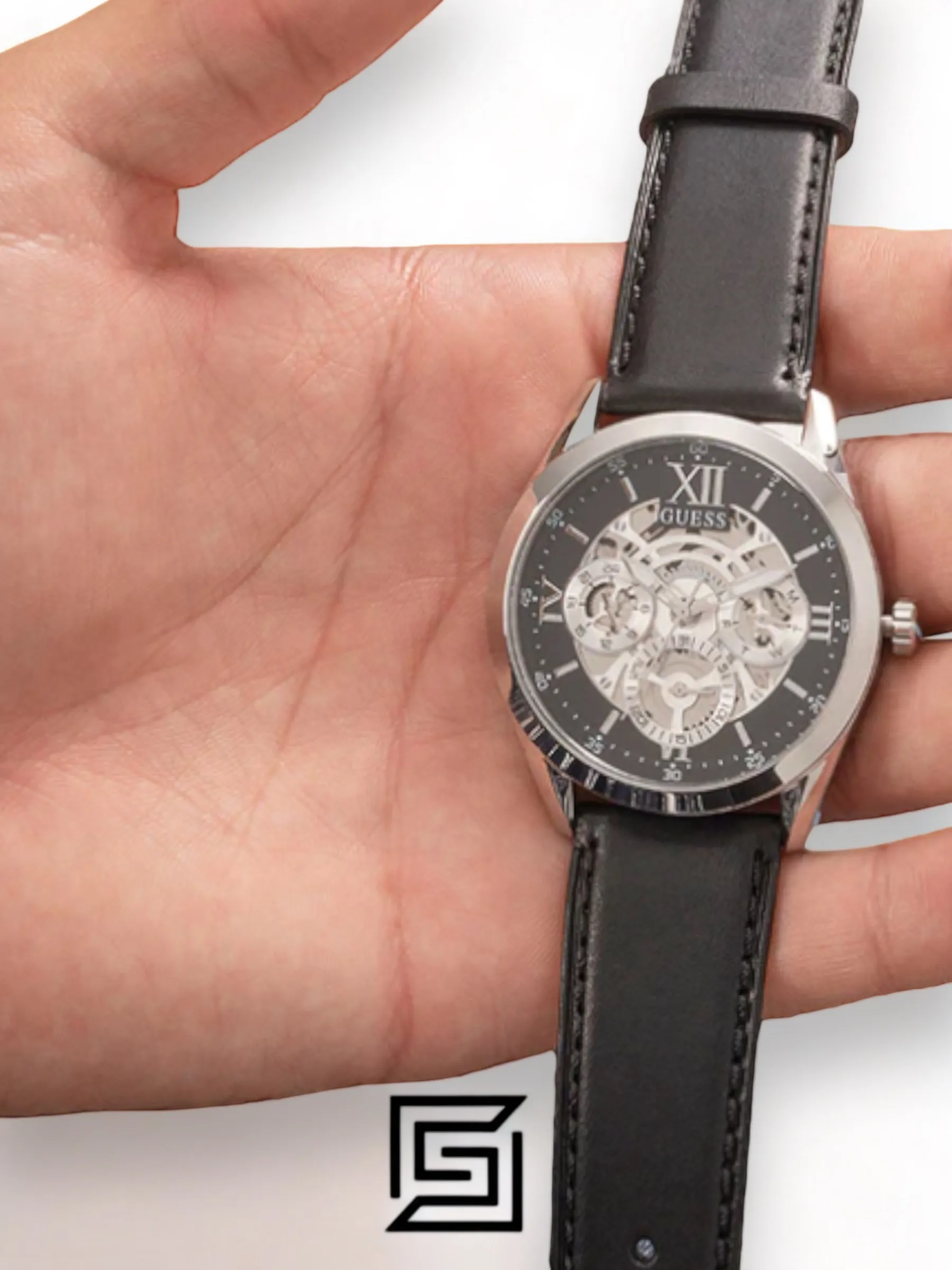 Men,Original Watches original-watches GUESS Mens Black Silver Tone Multi-function Watch - GW0389G1 Guess