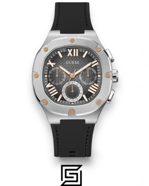 Men,Original Watches original-watches GUESS Mens Black Silver Tone Multi-function Watch - GW0571G1 Guess