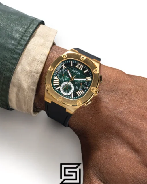 Men,Original Watches original-watches GUESS Mens Black Gold Multi-function Watch - GW0571G3 Guess