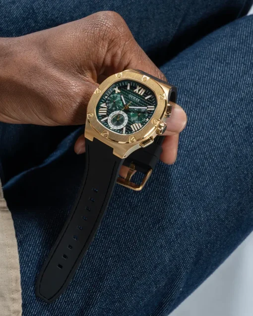 Men,Original Watches original-watches GUESS Mens Black Gold Multi-function Watch - GW0571G3 Guess