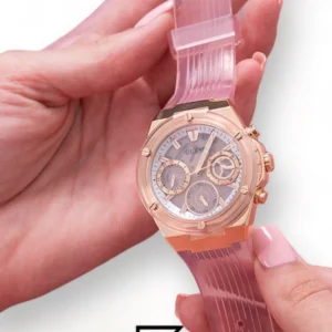 Original Watches,Women Guess original-watches Women's Pink Dial PU Multi-Function Watch GW0409L3 Guess