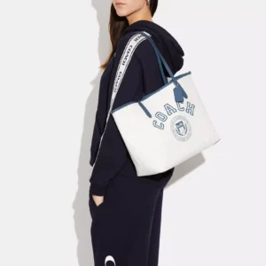 Bags,Leather,Women Coach leather City tote in signature canvas with Varsity pattern Style No.CB869 Coach