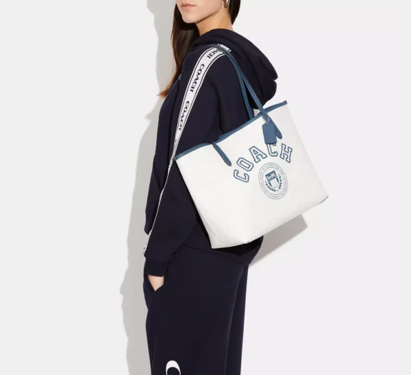 Bags,Leather,Women Coach leather City tote in signature canvas with Varsity pattern Style No.CB869 Coach