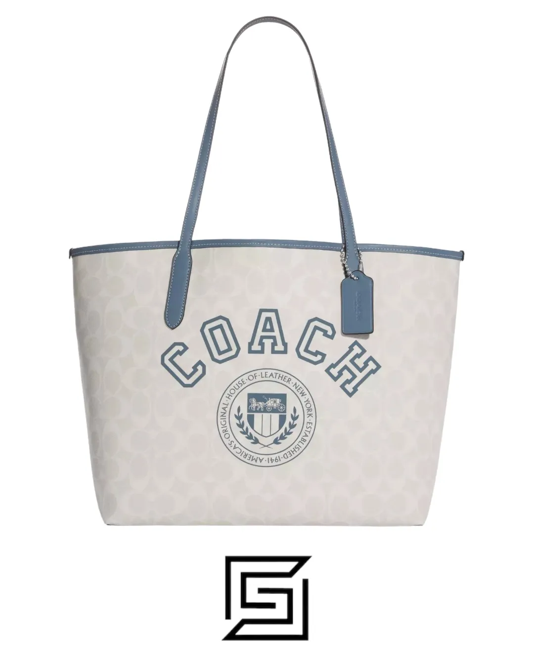 Bags,Leather,Women Coach leather City tote in signature canvas with Varsity pattern Style No.CB869 Coach