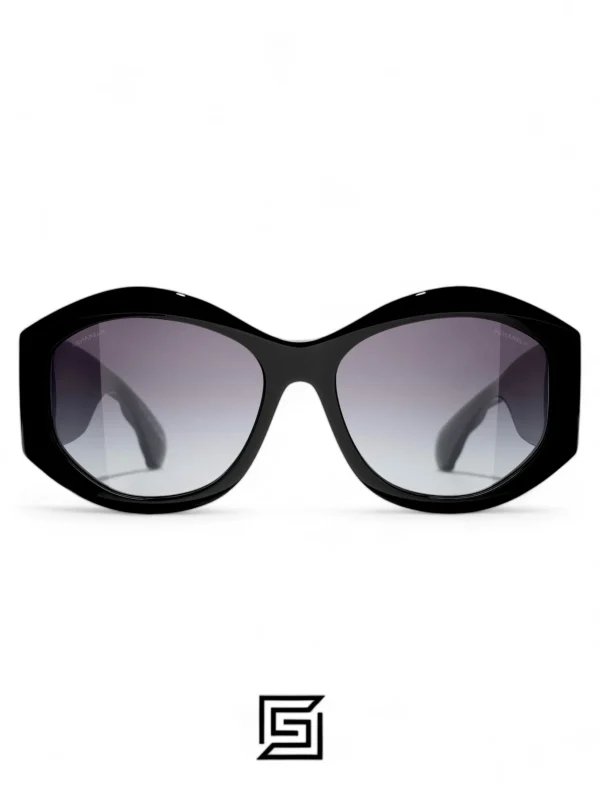 Sunglasses,Women sunglasses CHANEL 5486-A C.760/BLACK X GREY Chanel