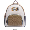 Bags,Leather,Women leather Court Backpack With Signature Canvas Detail And Coach Stamp CE596 Z Coach