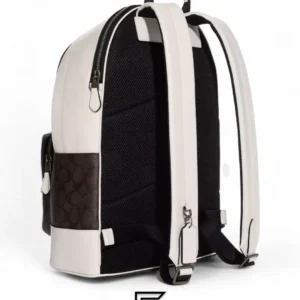 Bags,Leather,Women Coach leather West Backpack In Signature Canvas With Varsity Motif Style No. CB909 Coach