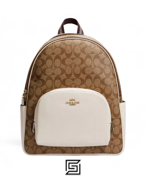 Bags,Leather,Women leather Large Court Backpack In Signature Canvas COACH 6495 Coach