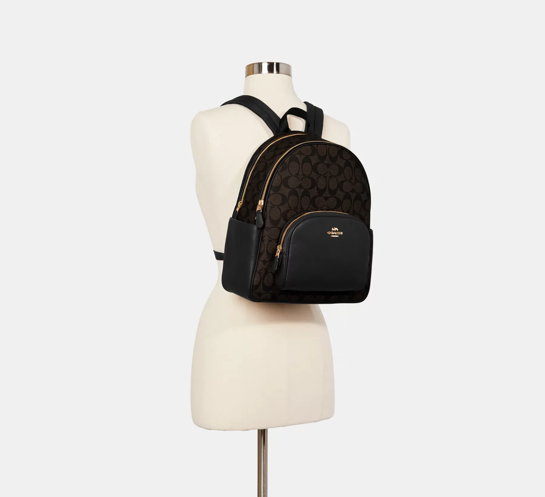 Bags,Leather,Women Coach leather Court Backpack In Signature Canvas 5671 Coach