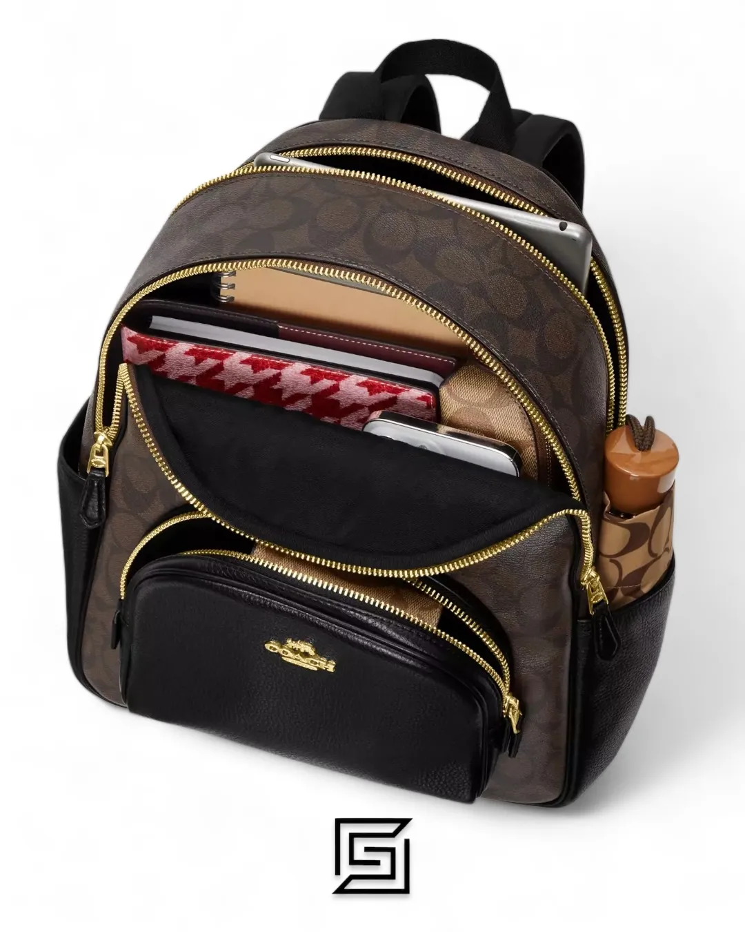 Bags,Leather,Women Coach leather Court Backpack In Signature Canvas 5671 Coach