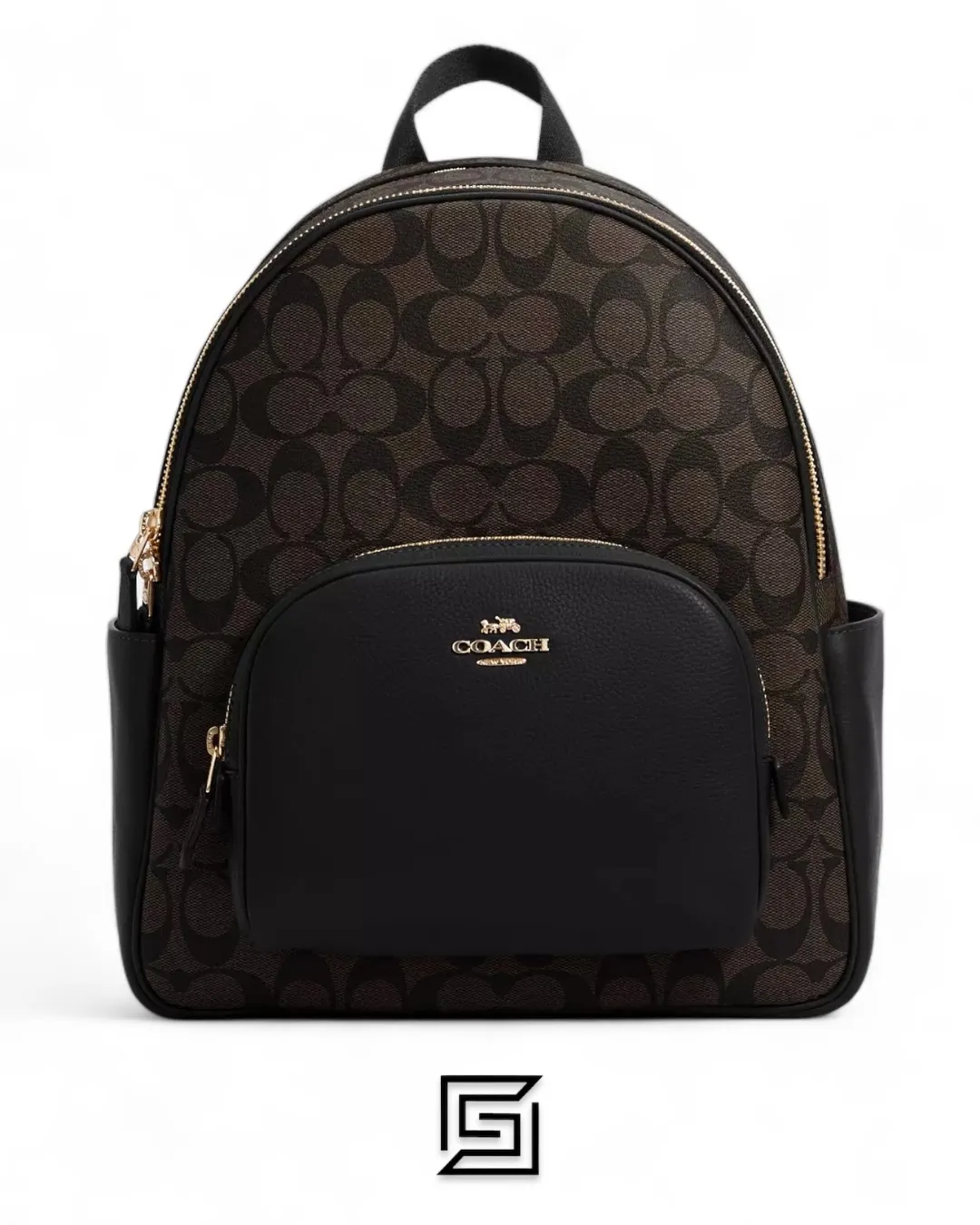 Bags,Leather,Women Coach leather Court Backpack In Signature Canvas 5671 Coach