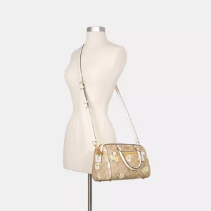 Bags,Leather,Women Coach leather Rowan Satchel In Signature Canvas With Daisy Print Style No. C2849 Coach