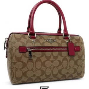 Bags,Leather,Women Coach leather Rowan Satchel In Signature Canvas Style No. F83607 Coach
