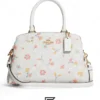 Bags,Leather,Women Coach leather Mini Lillie Carryall In Signature Canvas With Mystical Floral Print Style No. C8340 Coach